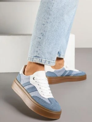 Niebieskie Sneakersy Tenisówki na Kauczukowej Podeszwie Ardisora