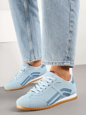 Niebieskie Sneakersy Typu Klasyczne Tenisówki Zdobione Przeszyciami Zardiva maira