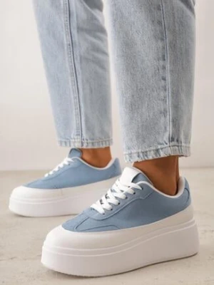 Niebieskie Sneakersy VICES na Platformie w Stylu lat 90. Donah