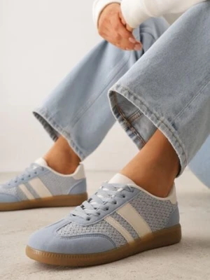 Niebieskie Sneakersy w Stylu Klasycznych Tenisówek z Cholewką z Plecionką Doriarissa seastar