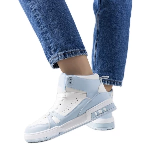 Niebieskie sneakersy za kostkę Grandis białe Inna marka