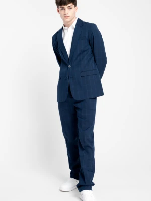 Spodnie chłopięce garniturowe regular w kratę Reporter