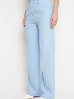 Niebieskie Spodnie Garniturowe z Wyższym Stanem i Kieszeniami Zeprra lily rose