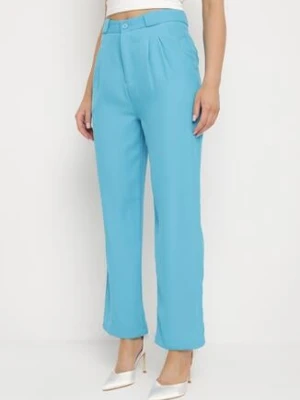 Niebieskie Spodnie Garniturowe Zapinane na Suwak Allegretta sophyline