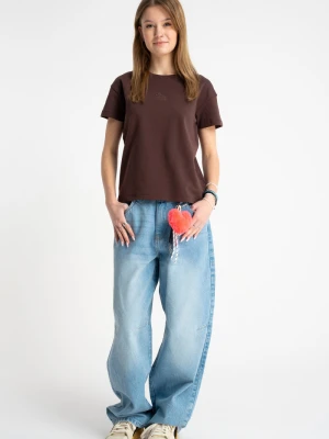 Niebieskie spodnie jeansowe BAGGY z modnymi przetarciami Reporter