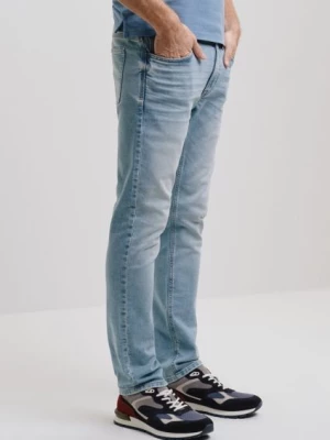 Niebieskie spodnie jeansowe męskie OCHNIK