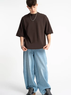 Niebieskie spodnie jeansowe SKATER z efektem sprania Reporter