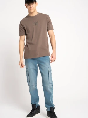 Niebieskie spodnie jeansowe typu cargo z efektem sprania Reporter