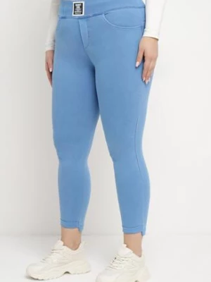 Niebieskie Spodnie Skinny z Kieszeniami Afrina queene