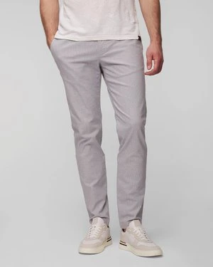 Niebieskie spodnie z lnem męskie Alberto Jump-Smart Linen