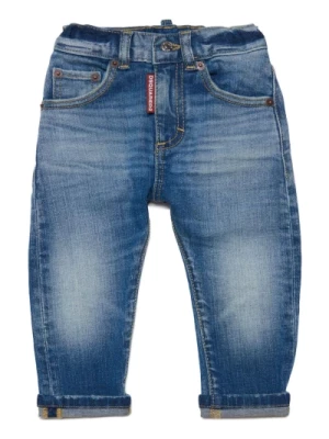 Niebieskie Stonewashed Jeansy z Bawełny Dsquared2