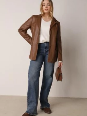 Niebieskie Szerokie Jeansy z Bawełną i Domieszką Wiskozy z Wysokim Stanem Crianise