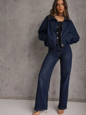 Niebieskie Szerokie Jeansy z Bawełny Vimelsnis hello miss