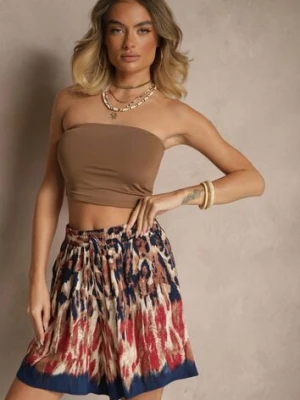 Granatowo-Czerwone Szorty z Wiskozy w Panterkę Divirella rosita