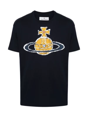 Niebieskie T-shirty i Pola z nadrukiem Orb Logo Vivienne Westwood