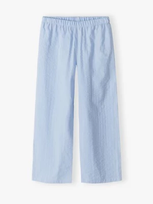 Niebieskie tkaninowe spodnie dla dziewczynki - Wide Leg - Limited Edition