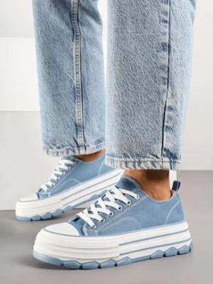 Niebieskie Trampki na Grubej Podeszwie pod Kostkę Adsoria via giulia