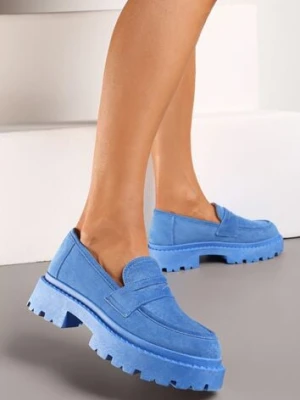 Niebieskie Wsuwane Mokasyny Vices na Platformie Dionela