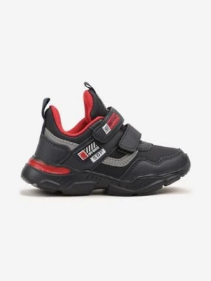 Niebiesko-Czerwone Buty Sportowe Sneakersy ze Skórzaną Wkładką i Zapięciem na Rzep Yvarise bessky