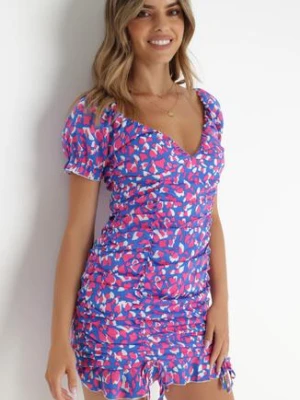 Niebiesko-Różowa Sukienka Francoise retro & icone