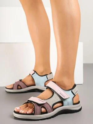 Niebiesko-Różowe Sandały Vices w Sportowym Stylu z Perforacją Solazi