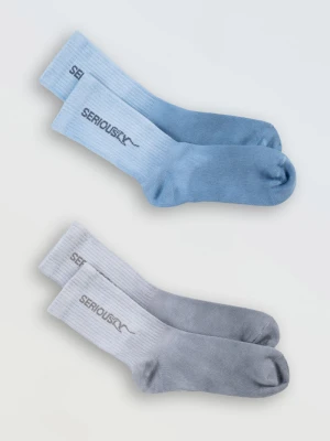 Niebiesko-szary zestaw skarpet z haftem 2-PAK Reporter