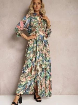 Niebiesko-Zielona Sukienka Basomela rosa