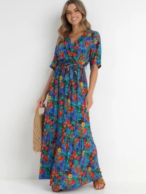 Niebiesko-Zielona Sukienka z Wiskozy Cliera cflo