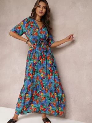 Niebiesko-Zielona Sukienka z Wiskozy Lylian cflo