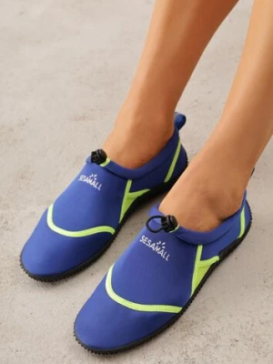 Niebiesko-Zielone Wsuwane Buty Sportowe do Wody z Elastyczną Cholewką Vetilore