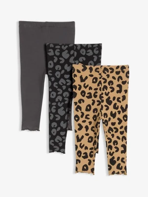 Niemowlęce legginsy z czystej bawełny organicznej (3 szt.) BonPrix beżowy