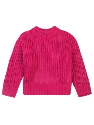 Niemowlęcy sweter nierozpinany z półgolfem - różowy Minoti