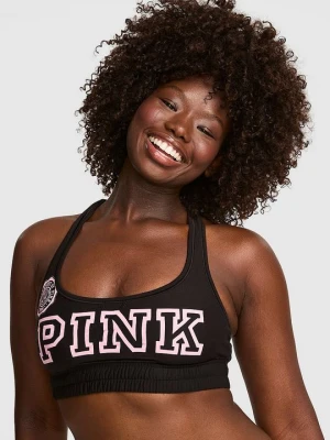 Nieusztywniany bralette racerback z miękkiego dresu Victoria's Secret Czarny