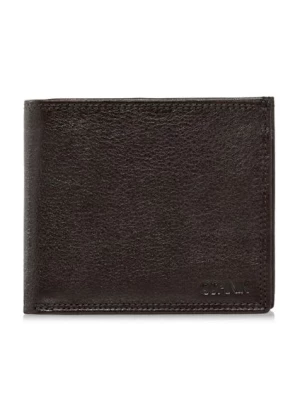 Niezapinany brązowy skórzany portfel męski OCHNIK
