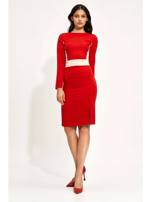 Nife Sukienka w kolorze czerwono-kremowym rozmiar: 38