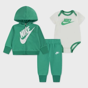 Nike 3 PIECE - Sustainable Full-Zip Set uniseks Rampersy i zestawy dla dzieci zielony rozmiar Odzież