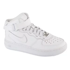 Nike Air Force 1 Mid EasyOn Gs FN1193-111, Dla dziewczynki, Białe, buty sneakers, skóra naturalna, rozmiar: 35,5
