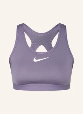 Nike Biustonosz Sportowy Swoosh Z Siateczką lila