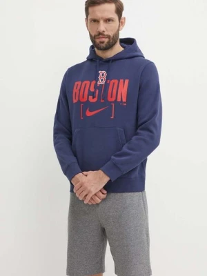 Nike bluza Boston Red Sox męska kolor granatowy z kapturem z nadrukiem