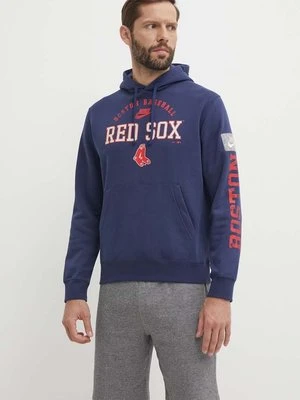 Nike bluza Boston Red Sox męska kolor niebieski z kapturem z nadrukiem