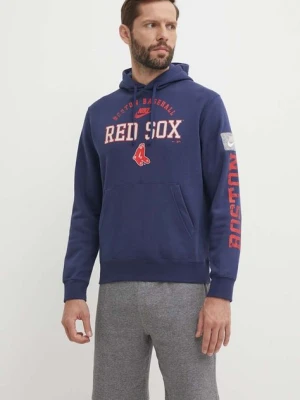 Nike bluza Boston Red Sox męska kolor niebieski z kapturem z nadrukiem