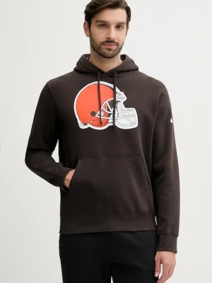 Nike bluza Club Logo Hoodie męska kolor brązowy z kapturem z nadrukiem NKDK-2DI-9I-N09
