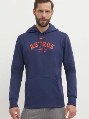 Nike bluza Houston Astros męska kolor granatowy z kapturem z nadrukiem