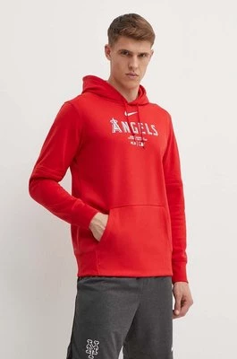 Nike bluza Los Angeles Angels męska kolor czerwony z kapturem z nadrukiem