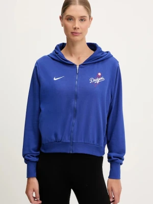 Nike bluza Los Angeles Dodgers damska kolor fioletowy z kapturem z aplikacją 035D-11TU-LD-HVV