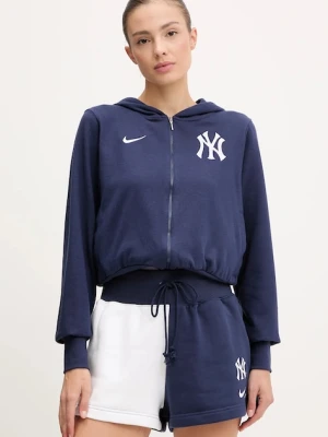Nike bluza New York Yankees damska kolor granatowy z kapturem z aplikacją 035D-160N-NK-HVV