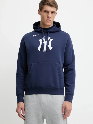 Nike bluza New York Yankees męska kolor granatowy z kapturem z nadrukiem NKDK-44B-NK-CKX