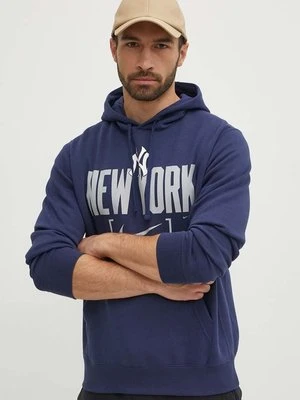 Nike bluza New York Yankees męska kolor niebieski z kapturem z nadrukiem