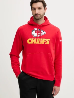 Nike bluza Rewind Club Hoodie męska kolor czerwony z kapturem z aplikacją NKDK-65N-7G-WUG