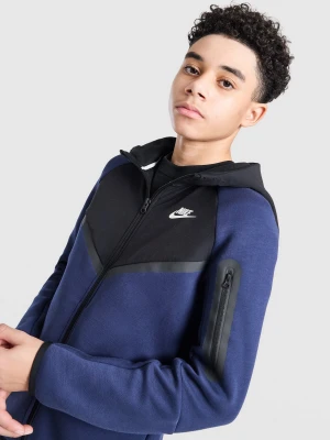 Nike Bluza Rozpinana Z Kapturem B Nsw Tch Flc B granatowy